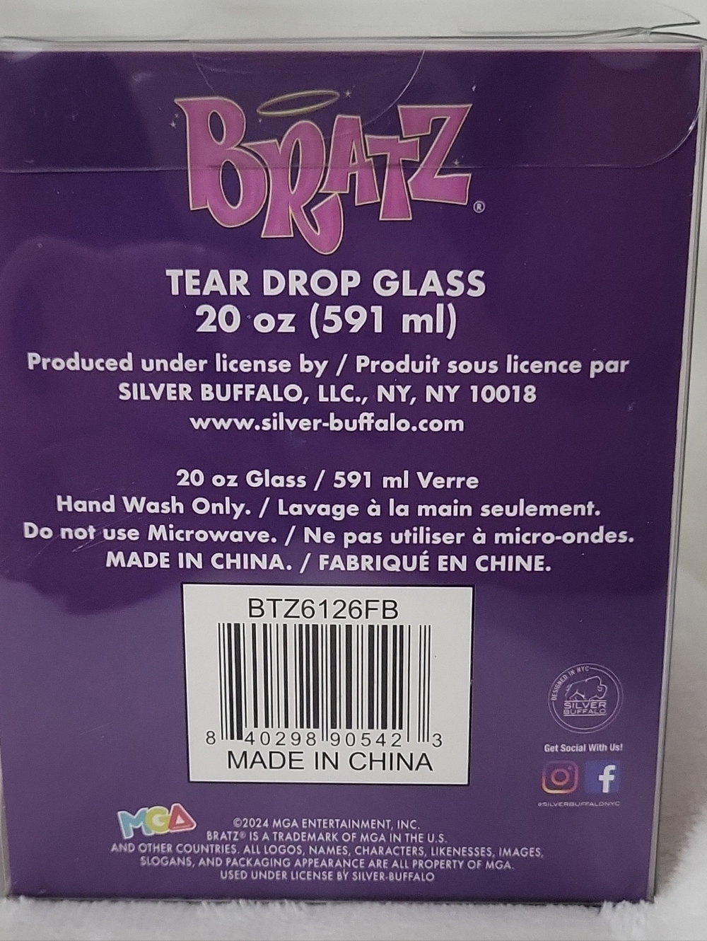 Bratz Tear Drop Glass 20 oz Glassware Purple - Picture 3 of 9